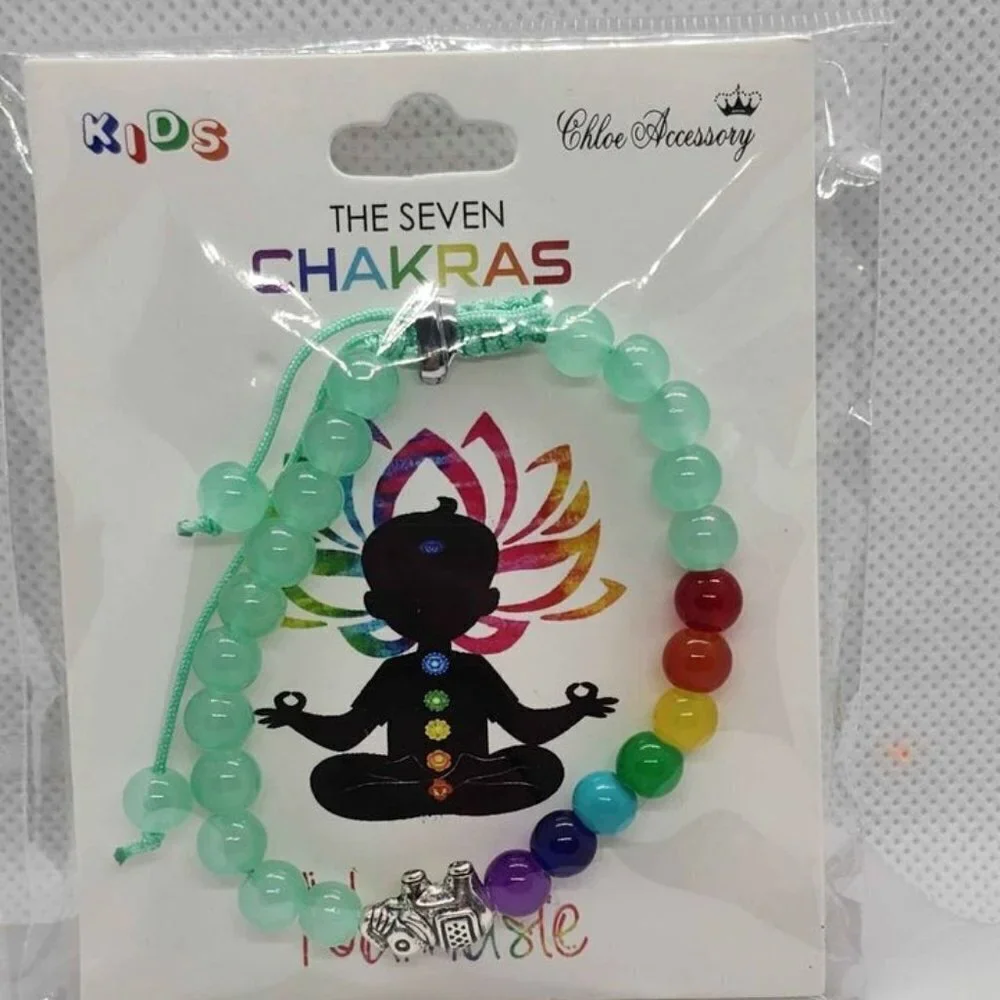 Brand New The Seven Chakras with Elephant Bracelet
